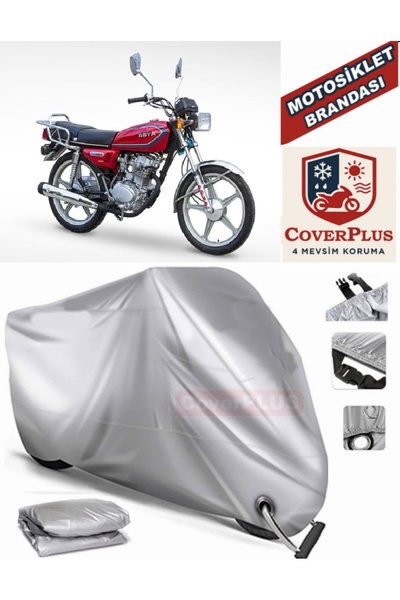 MotoEN Gray Lock Compatible Motor Tarpaulin Asia as 125 Motorcycle Tarpaulin ...