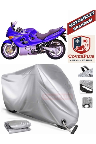 MotoEN Gray Lock Compatible Motor Tarpaulin Suzuki Gsx 600 F Motorcycle Tarpa...