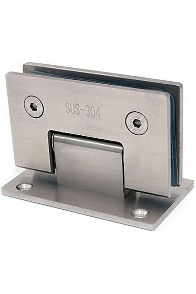 NUZAMAS Set of 2 Frameless Glass Door Hinges, Brackets to Wall, Shower Door Hinge Wall Mounted Suita