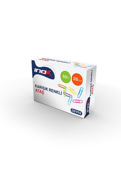 VİVA İnox Mixed Color Paper Clip 28 mm Pack of 50