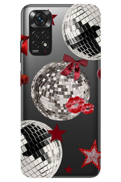 WANNA PROTECT Xiaomi Redmi 10 2022 Transparent Disco Bow Patterned Silicone P...