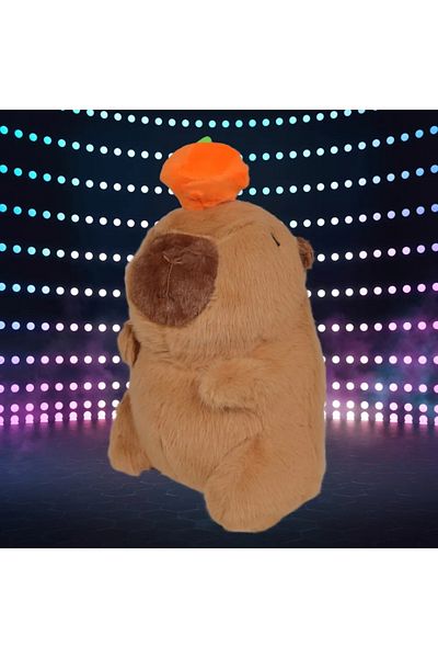 ABYZ Adorable Capybara Plush Toy, With A Pumpkin, For Children Over 3 Years Old,24cm Brown, Perfect Gift