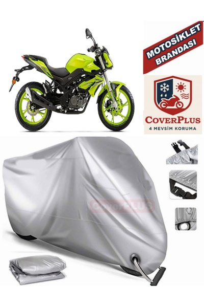 MotoEN Gray Lock Compatible Motor Tarpaulin Benelli Bn 125 Motorcycle Tarpaul...
