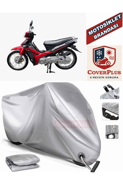 MotoEN Gray Lock Compatible Motor Tarpaulin Steel Motor Angel 50 Motorcycle T...