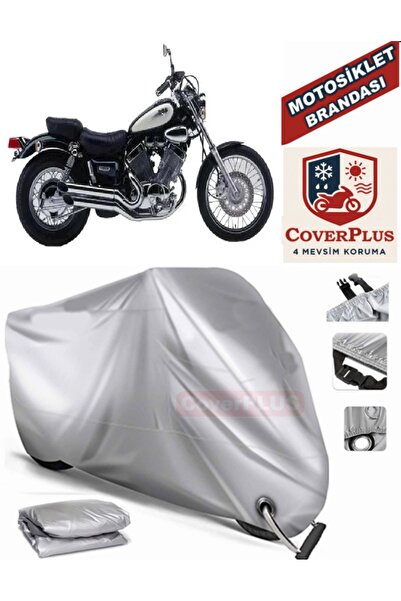 MotoEN Gray Lock Compatible Motor Tarpaulin Yamaha Virago Xv 535 Motorcycle T...