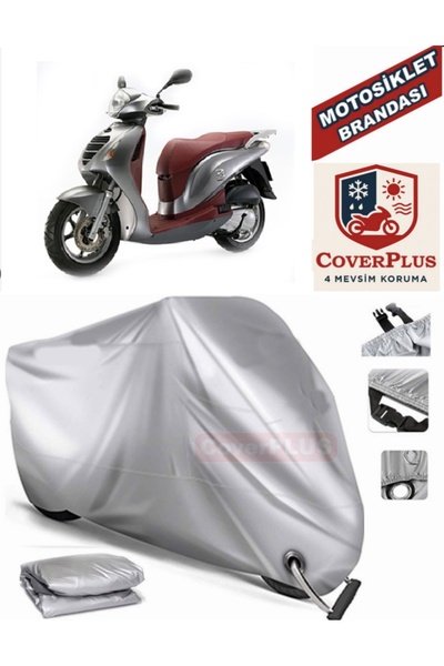 MotoEN Gray Lock Compatible Motor Tarpaulin Honda Ps 150I Motorcycle Tarpauli...
