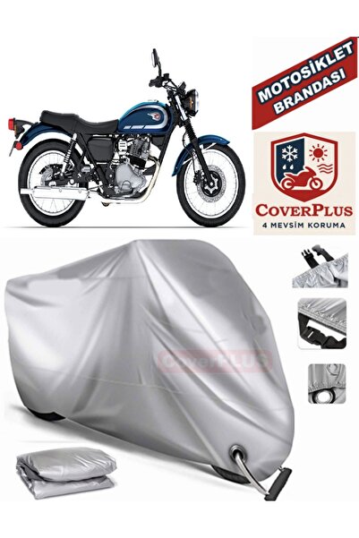MotoEN Gray Lock Compatible Motor Tarpaulin Kawasaki W 230 Motorcycle Tarpaul...