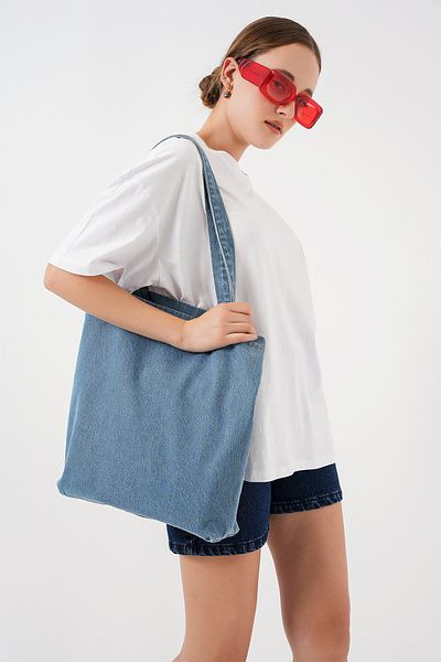 Bigdart Geantă de umăr din denim pentru femei 010184   - Albastru