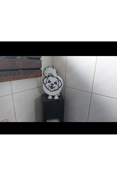 3D DESİNG MARKET Dog Model Toilet Paper Holder/Tissue Roll Holder
