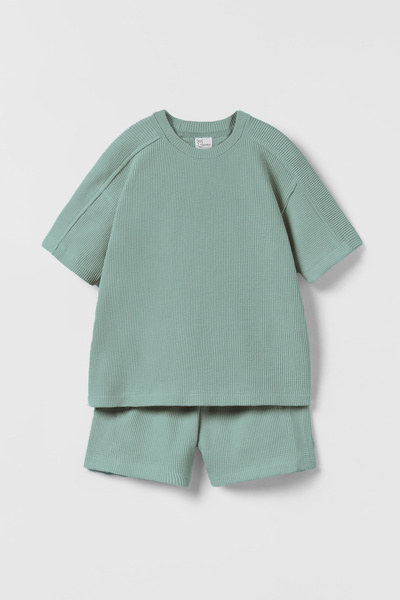 hepbaby Çağla, Waffle Dokulu Şortlu Çocuk Takım HB23990