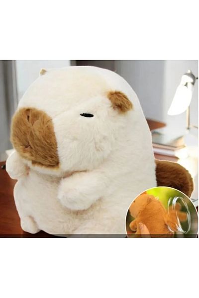 ABYZ Capybara interactive plush toy, with tail movement and size 21cm, beige color The ideal gift