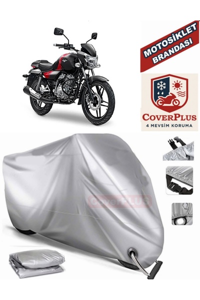 MotoEN Gray Lock Compatible Motor Tarpaulin Bajaj V 15 Motorcycle Tarpaulin C...