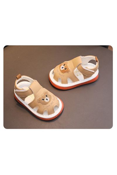 Superbaby Sandalute crem cu piuitoare - Bear family