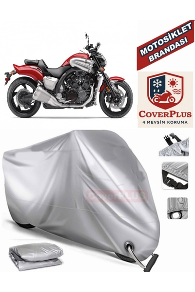 MotoEN Gray Lock Compatible Motor Tarpaulin Yamaha Vmax Motorcycle Tarpaulin ...