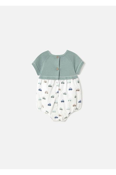 MAYORAL Baby Boy Embroidered Knitted Bodysuit Mint 1604