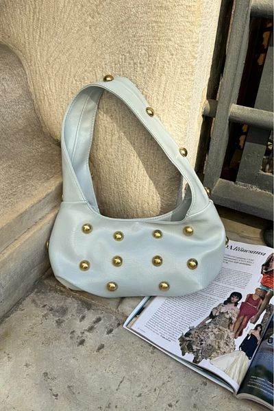 LEONAS Geantă de umăr elegantă cu cataramă ornamentată, albastru Oslo