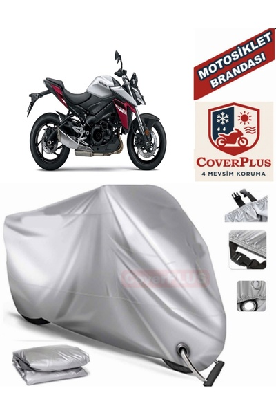 MotoEN Gray Lock Compatible Motor Tarpaulin Suzuki Gsx-S 950 Motorcycle Tarpa...