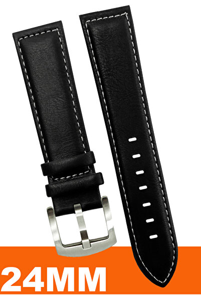 COBRA حزام ساعة جلدي متوافق مع ساعة فوسيل وولدر وكاسيو وسايكو وأوميغا وأرماني مقاس 24 ملم AL11SFT24MM