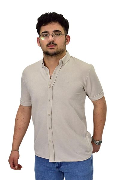 DYNAMO Men's Plus Size Shirt Collar Button T-Shirt Bgl-St04525
