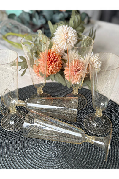 The Party Hub Parti Şampanya Kadehi Altın Simli Bekarlığa Veda Bardak 6'lı Ba...