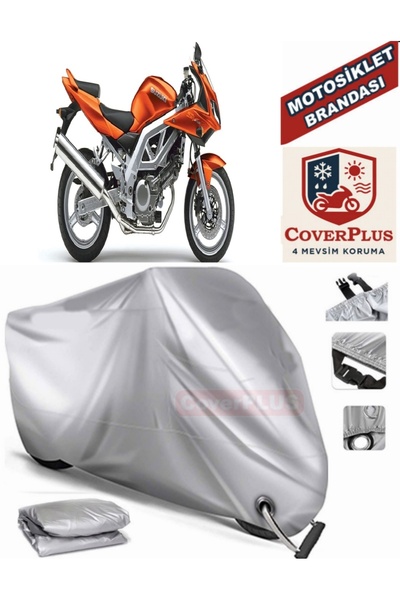 MotoEN Gray Lock Compatible Motor Tarpaulin for Suzuki Sv650S Motorcycle Tarp...