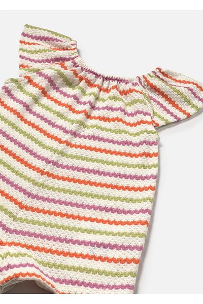 MAYORAL Baby Girl Crochet Short Jumpsuit Orange 1837