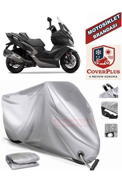 MotoEN Gray Lock Compatible Motor Tarpaulin for Kymco Xciting S 400 Motorcycl...