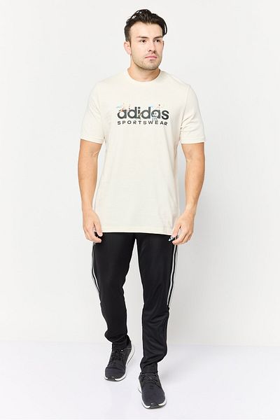 adidas Men Sportswear Fit Short Sleeve Outdoor T-shirts, Cream