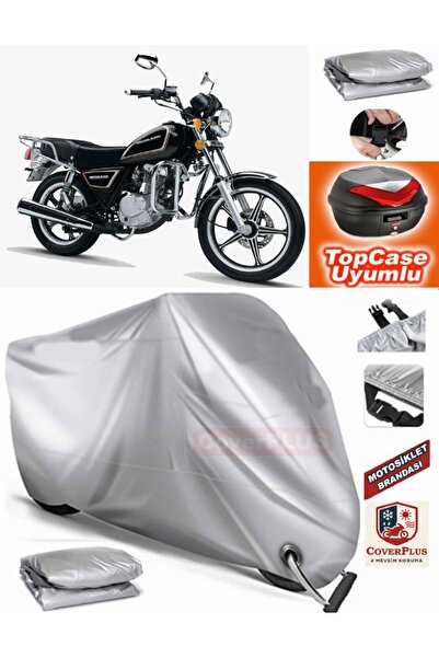 MotoEN Gray Lock Compatible Ramzey Qm 125 t Tarpaulin Topcase Rear Bag Compat...