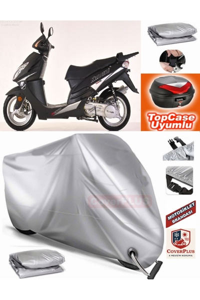 AutoZEL Kanuni Rokko 150 غطاء خلفي متوافق مع القماش المشمع للمحرك (الوصلة، مت...