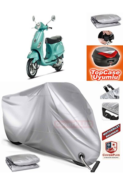 MotoEN Gray Lock Compatible Vespa Lx 125 3V I.E Tarpaulin Topcase Rear Bag Co...