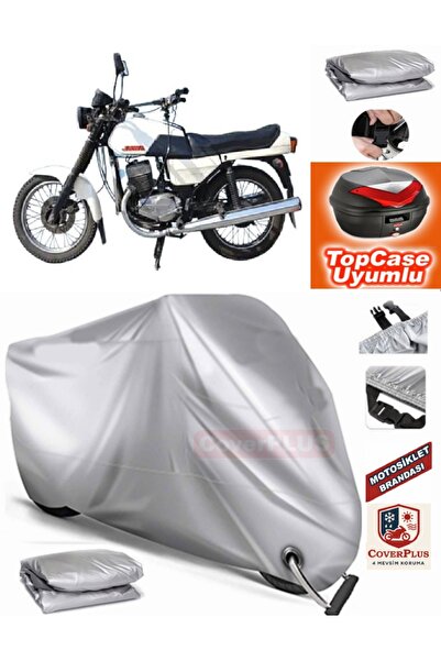 MotoEN Gray Lock Compatible Jawa 350 Twin Sport Tarpaulin Topcase Rear Bag Co...