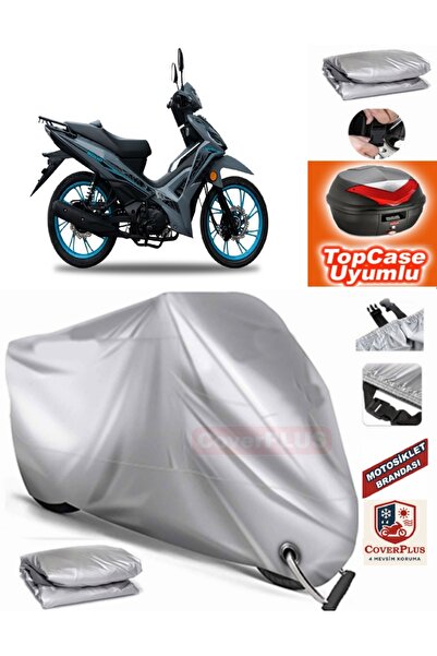 MotoEN Gray Lock Compatible Yuki Solid 125 Tarpaulin Topcase Backpack Compati...