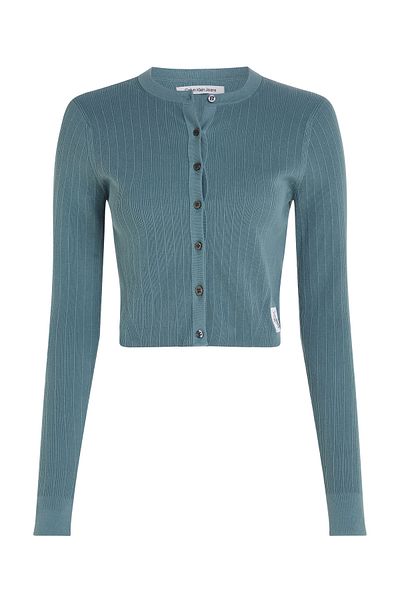 Calvin Klein Women Goblin Blue Variegated Rib Sweater