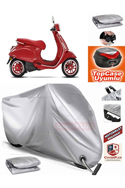 MotoEN قفل رمادي متوافق مع Vespa ELETTRICA قماش القنب Topcase الخلفي حقيبة مت...
