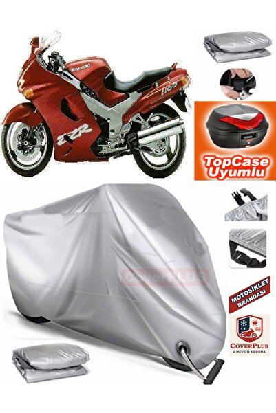MotoEN قفل رمادي متوافق مع Kawasaki ZZR 1100 قماش القنب Topcase الخلفي حقيبة ...