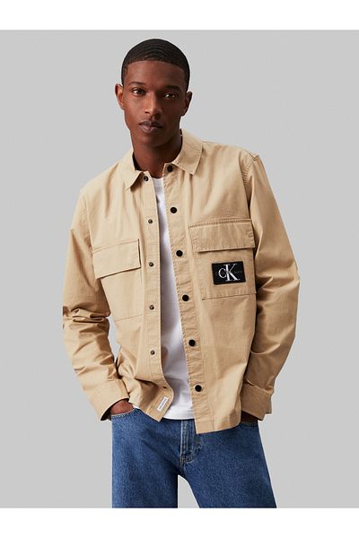 Calvin Klein Calvin Klein Men Beige Cargo Overshirt