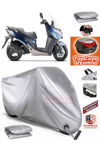 MotoEN Gray Lock Compatible Kymco Xtown 125I Tarpaulin Topcase Rear Bag Compa...