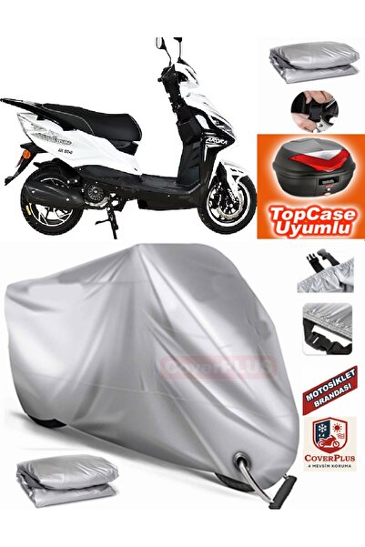 MotoEN Gray Lock Compatible Arora Verano Ar 50-9 Tarpaulin Topcase Rear Bag C...