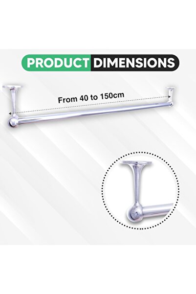 Generic Wardrobe/Shop Fitting Round Hanging Rail Set 25mm Polished Chrome Tube Metal Closet Organiser/Suspen