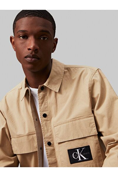 Calvin Klein Calvin Klein Men Beige Cargo Overshirt