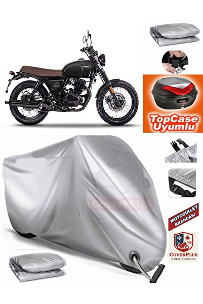 MotoEN Gray Lock Compatible Brixton Cromwell 125 Tarpaulin Topcase Rear Bag C...