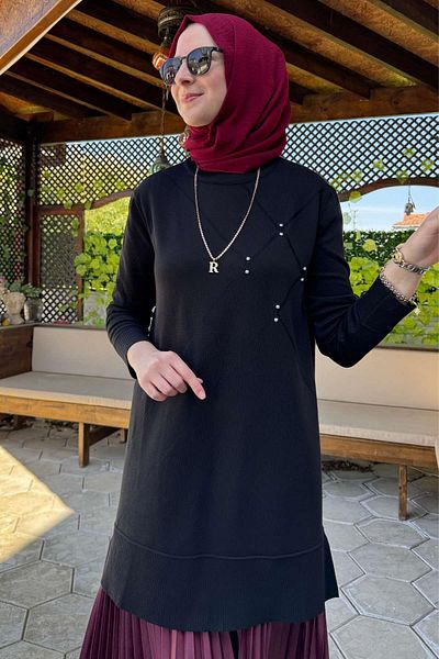 Rabia Şamlı Gonca Stone Knitwear Μαύρο