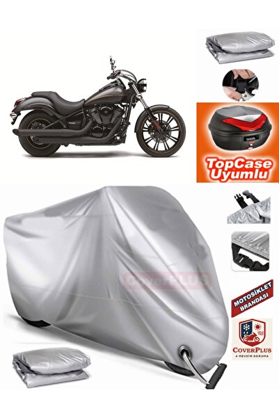 MotoEN قفل رمادي متوافق مع Kawasaki VN 900 مخصص خاص من القماش المشمع Topcase ...