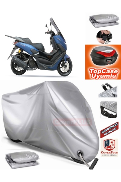 CoverPlus Gri Kilit Uyumlu Arora MAX-T EASY Motor Brandası Arka Çanta Uyumlu,...