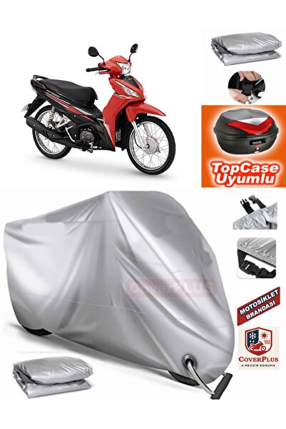 MotoEN Gray Lock Compatible Honda Wave 110 Tarpaulin Topcase Rear Bag Compati...