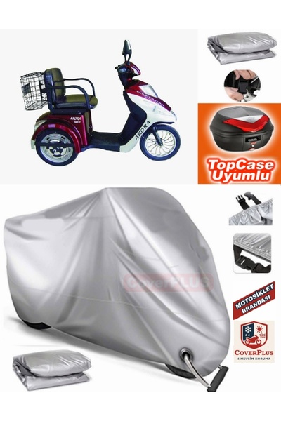 MotoEN Gray Lock Compatible Arora Tdr 601 Sz Tarpaulin Topcase Back Bag Compa...