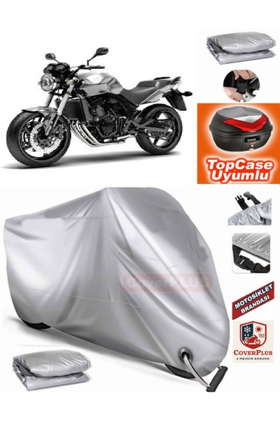 MotoEN Gray Lock Compatible Honda Cbf 600 Tarpaulin Topcase Rear Bag Compatib...