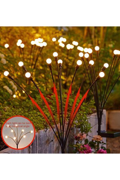 JONGO 8 LED Solar Firefly Lights – Colorful Waterproof Outdoor Garden Decorative Lighting