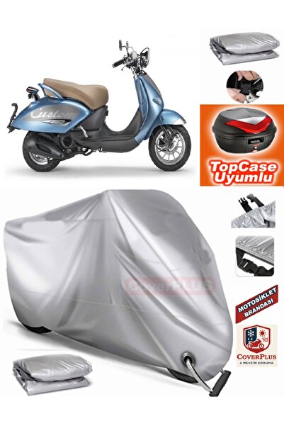 MotoEN قفل رمادي متوافق مع Aprilia Mojito 125 مخصص من القماش المشمع Topcase ا...